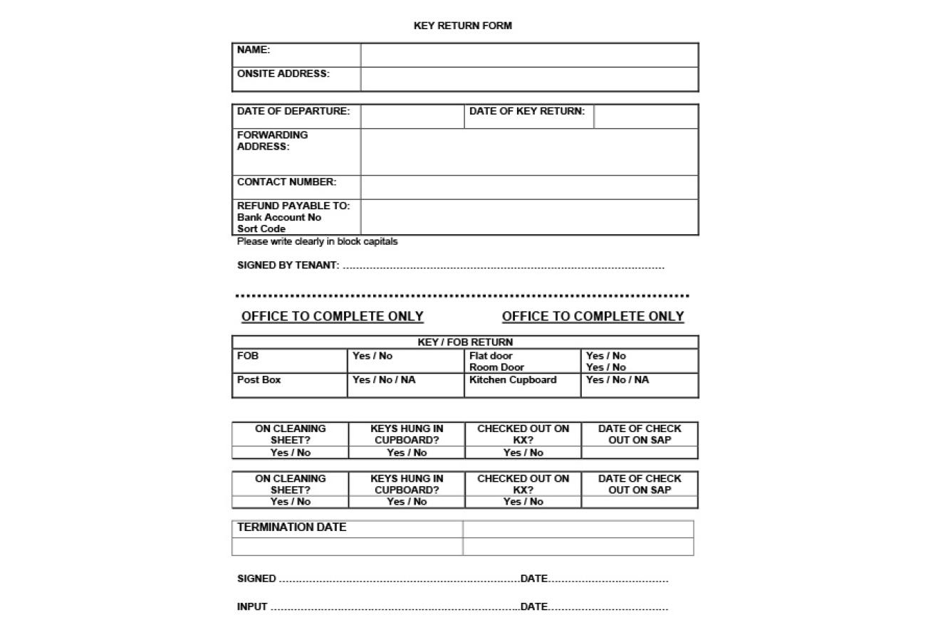 Key return form